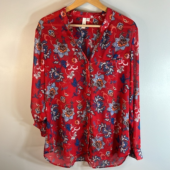 Kut From The Cloth Jasmine Chiffon Blouse Size Extra Large - Picture 1 of 10